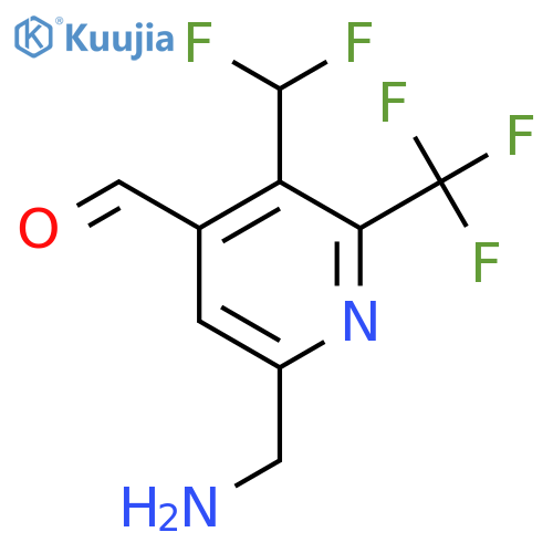 6-(Aminomethyl)-3-(difluoromethyl)-2-(trifluoromethyl)pyridine-4-carboxaldehyde structure