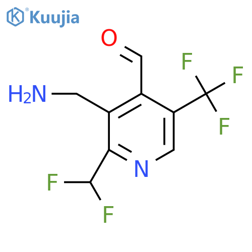 3-(Aminomethyl)-2-(difluoromethyl)-5-(trifluoromethyl)pyridine-4-carboxaldehyde structure