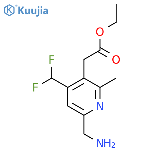 Ethyl 6-(aminomethyl)-4-(difluoromethyl)-2-methylpyridine-3-acetate structure