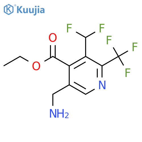 Ethyl 5-(aminomethyl)-3-(difluoromethyl)-2-(trifluoromethyl)pyridine-4-carboxylate structure