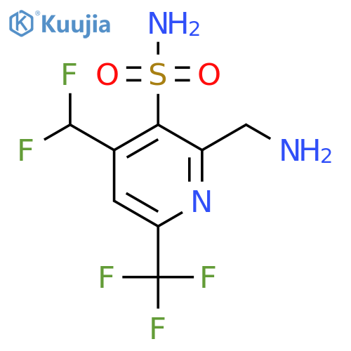 2-(Aminomethyl)-4-(difluoromethyl)-6-(trifluoromethyl)pyridine-3-sulfonamide structure