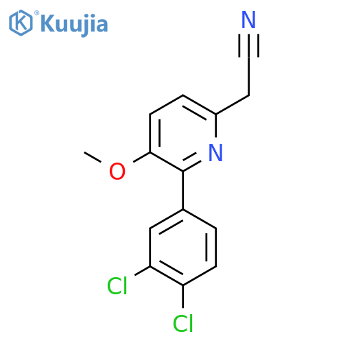 2-(3,4-Dichlorophenyl)-3-methoxypyridine-6-acetonitrile structure
