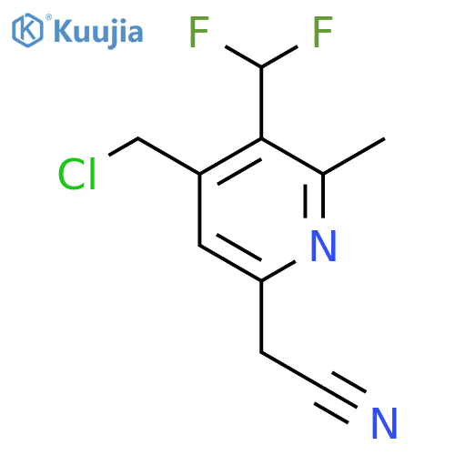 4-(Chloromethyl)-3-(difluoromethyl)-2-methylpyridine-6-acetonitrile structure