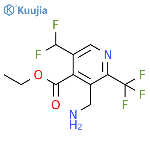 Ethyl 3-(aminomethyl)-5-(difluoromethyl)-2-(trifluoromethyl)pyridine-4-carboxylate structure