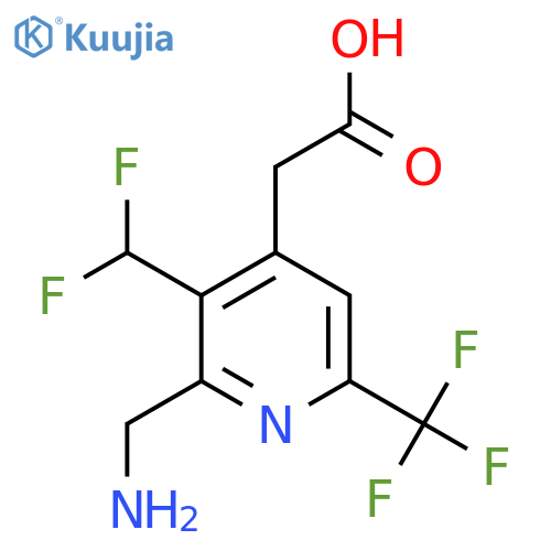 2-(Aminomethyl)-3-(difluoromethyl)-6-(trifluoromethyl)pyridine-4-acetic acid structure