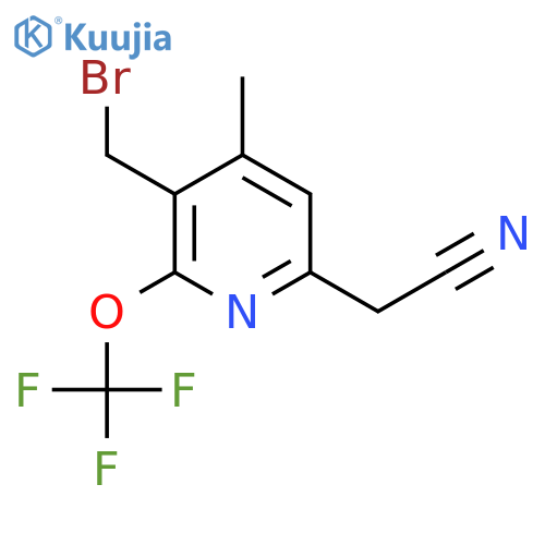 3-(Bromomethyl)-4-methyl-2-(trifluoromethoxy)pyridine-6-acetonitrile structure