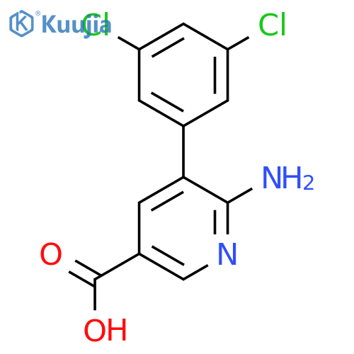 6-Amino-5-(3,5-dichlorophenyl)nicotinic acid structure