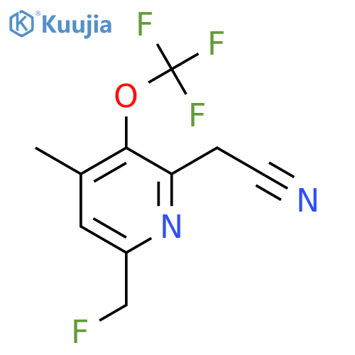 6-(Fluoromethyl)-4-methyl-3-(trifluoromethoxy)pyridine-2-acetonitrile structure