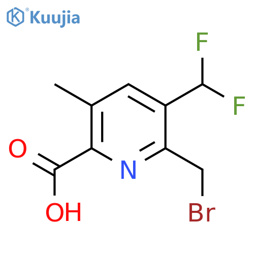2-(Bromomethyl)-3-(difluoromethyl)-5-methylpyridine-6-carboxylic acid structure