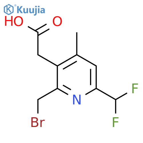 2-(Bromomethyl)-6-(difluoromethyl)-4-methylpyridine-3-acetic acid structure