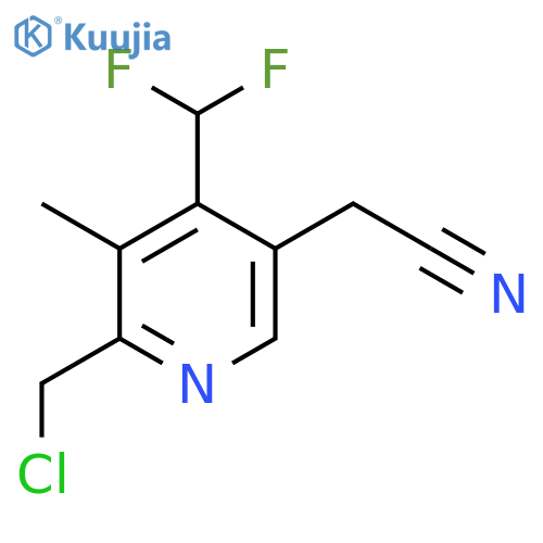 2-(Chloromethyl)-4-(difluoromethyl)-3-methylpyridine-5-acetonitrile structure