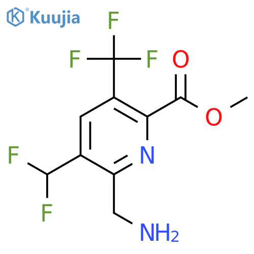 Methyl 2-(aminomethyl)-3-(difluoromethyl)-5-(trifluoromethyl)pyridine-6-carboxylate structure