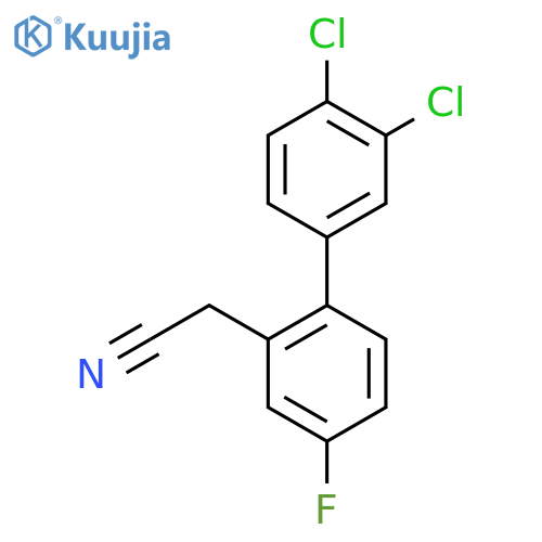 (3',4'-Dichloro-4-fluoro-biphenyl-2-yl)-acetonitrile structure