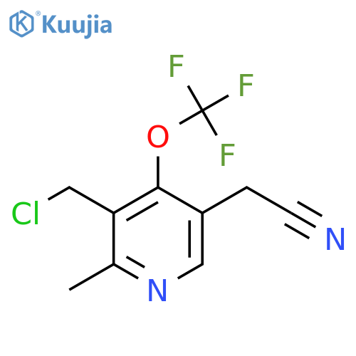 3-(Chloromethyl)-2-methyl-4-(trifluoromethoxy)pyridine-5-acetonitrile structure
