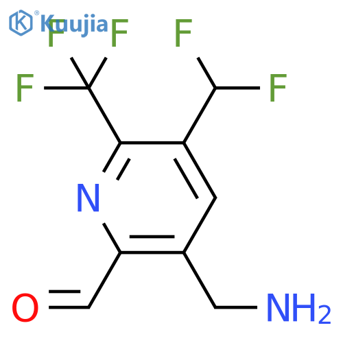 3-(Aminomethyl)-5-(difluoromethyl)-6-(trifluoromethyl)pyridine-2-carboxaldehyde structure