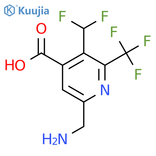 6-(Aminomethyl)-3-(difluoromethyl)-2-(trifluoromethyl)pyridine-4-carboxylic acid structure