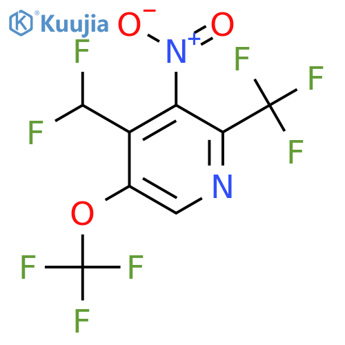 4-(Difluoromethyl)-3-nitro-5-(trifluoromethoxy)-2-(trifluoromethyl)pyridine structure