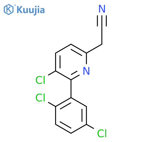 3-Chloro-2-(2,5-dichlorophenyl)pyridine-6-acetonitrile structure
