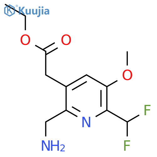 Ethyl 2-(aminomethyl)-6-(difluoromethyl)-5-methoxypyridine-3-acetate structure