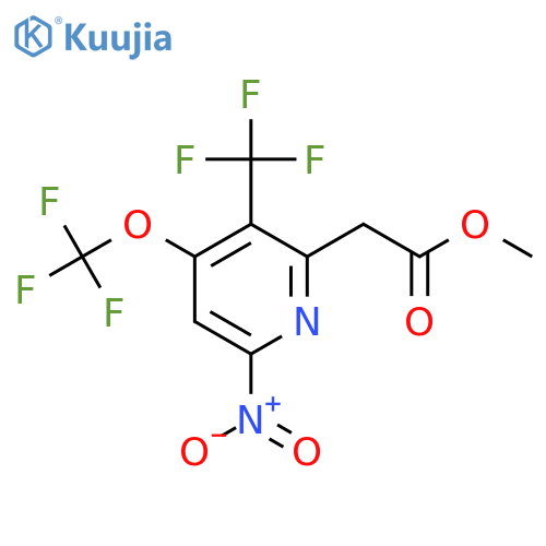 Methyl 6-nitro-4-(trifluoromethoxy)-3-(trifluoromethyl)pyridine-2-acetate structure