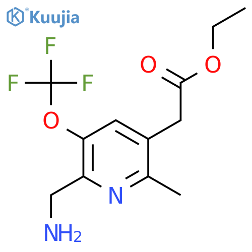 Ethyl 2-(aminomethyl)-6-methyl-3-(trifluoromethoxy)pyridine-5-acetate structure