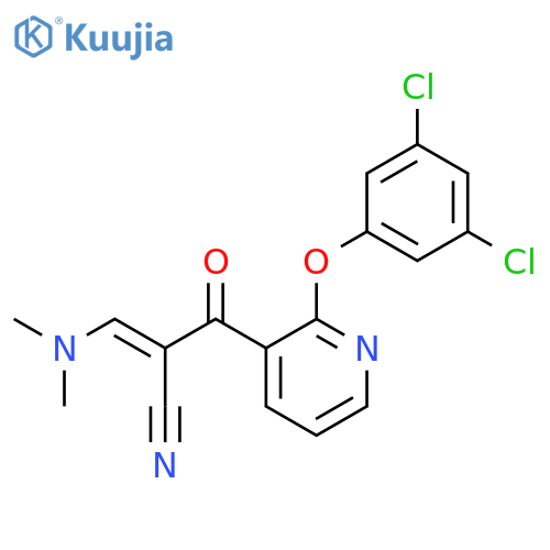 (E)-2-{2-(3,5-Dichlorophenoxy)-3-pyridinylcarbonyl}-3-(dimethylamino)-2-propenenitrile structure