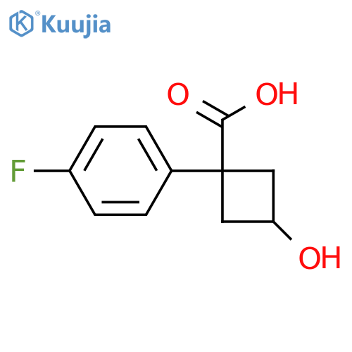 rac-(1s,3s)-1-(4-fluorophenyl)-3-hydroxycyclobutane-1-carboxylic acid structure