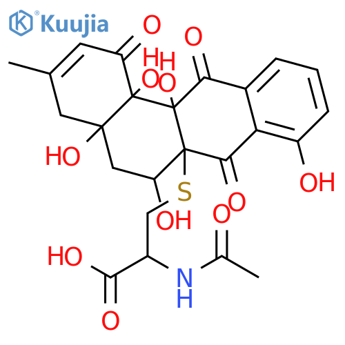 L-Cysteine,N-acetyl-S-(4,4a,5,6,7,12,12a,12b-octahydro-4a,6,8,12a,12b-pentahydroxy-3-methyl-1,7,12-trioxobenz[a]anthracen-6a(1H)-yl)- structure
