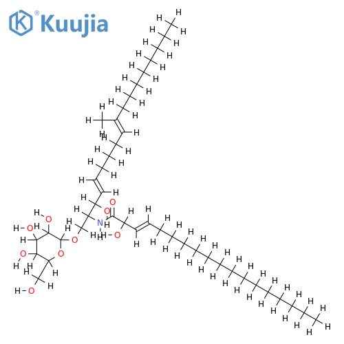 1-O-beta-D-glucopyranosyl-(2S,3S,4E,9E)-2-[(2R,3E)-2-hydroxyoctadec-3-enoylamino]-10-methyl-octadeca-4,9-diene-1,3-diol structure