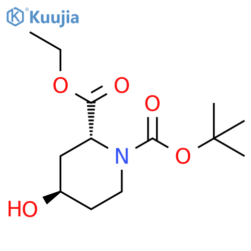 1-tert-butyl 2-ethyl (2R,4R)-4-hydroxypiperidine-1,2-dicarboxylate structure