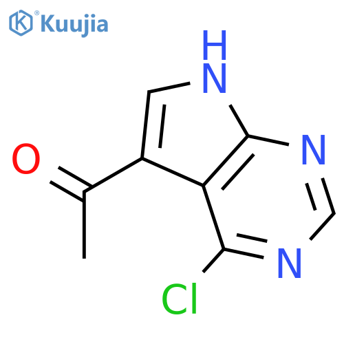 1-{4-chloro-7H-pyrrolo[2,3-d]pyrimidin-5-yl}ethan-1-one structure