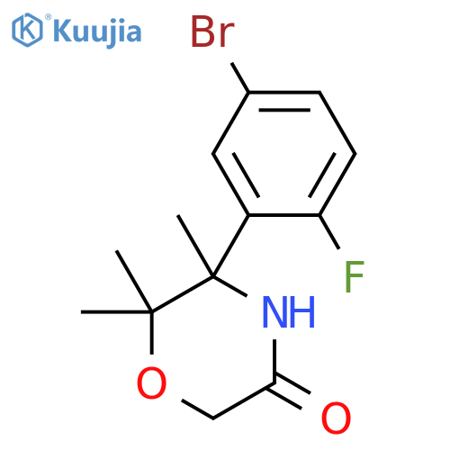 5-(5-Bromo-2-fluorophenyl)-5,6,6-trimethylmorpholin-3-one structure