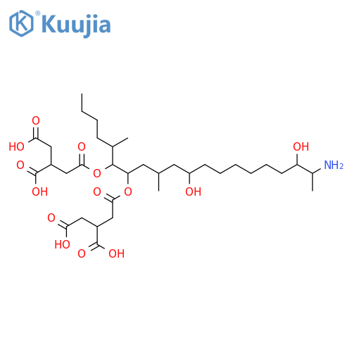 1,2,3-Propanetricarboxylicacid,1,1'-[(1S,2R)-1-[(2S,4R,11S,12R)-12-amino-4,11-dihydroxy-2-methyltridecyl]-2-[(1R)-1-methylpentyl]-1,2-ethanediyl]ester structure