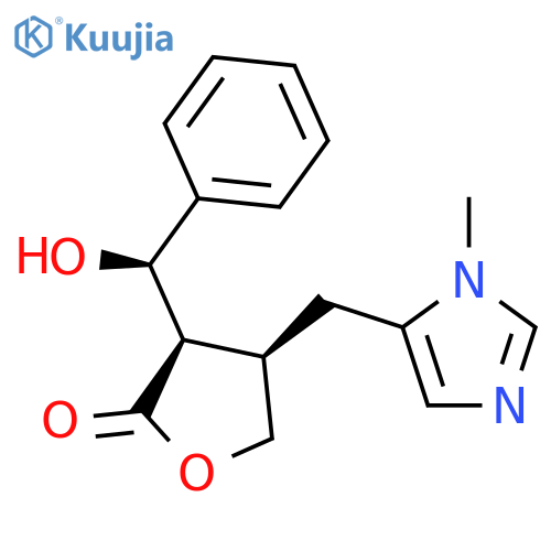 2(3H)-Furanone,dihydro-3-[(R)-hydroxyphenylmethyl]-4-[(1-methyl-1H-imidazol-5-yl)methyl]-,(3R,4R)- structure