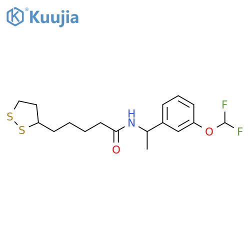 N-[1-[3-(Difluoromethoxy)phenyl]ethyl]-1,2-dithiolane-3-pentanamide structure