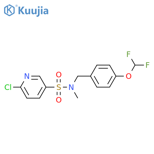 6-Chloro-N-[[4-(difluoromethoxy)phenyl]methyl]-N-methyl-3-pyridinesulfonamide structure