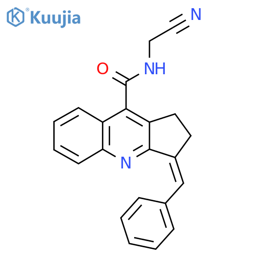 (3Z)-3-benzylidene-N-(cyanomethyl)-1,2-dihydrocyclopenta[b]quinoline-9-carboxamide structure