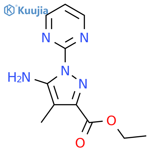 1H-Pyrazole-3-carboxylic acid, 5-amino-4-methyl-1-(2-pyrimidinyl)-, ethyl ester structure