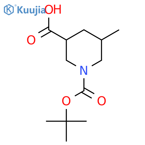 1-tert-butoxycarbonyl-5-methyl-piperidine-3-carboxylic acid structure