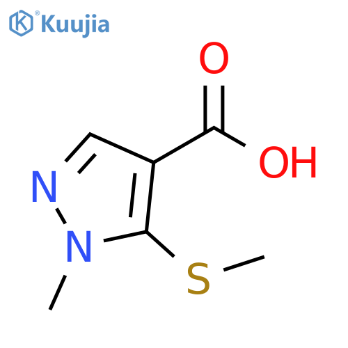 1-methyl-5-(methylsulfanyl)-1H-pyrazole-4-carboxylic acid structure