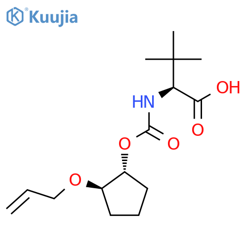 (S)-2-(((((1R,2R)-2-(Allyloxy)cyclopentyl)oxy)carbonyl)amino)-3,3-dimethylbutanoic acid structure