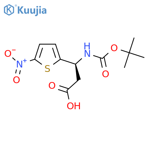 (3S)-3-{(tert-butoxy)carbonylamino}-3-(5-nitrothiophen-2-yl)propanoic acid structure