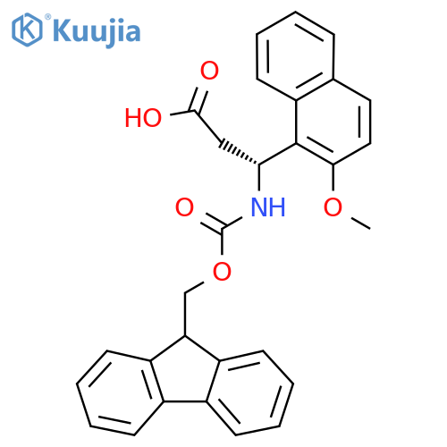 (3R)-3-({(9H-fluoren-9-yl)methoxycarbonyl}amino)-3-(2-methoxynaphthalen-1-yl)propanoic acid structure