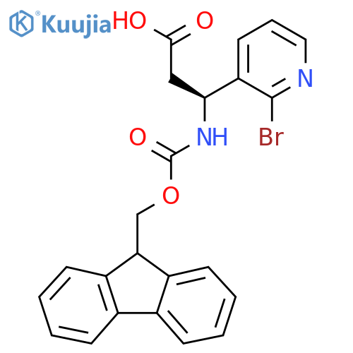 (3S)-3-(2-bromopyridin-3-yl)-3-({(9H-fluoren-9-yl)methoxycarbonyl}amino)propanoic acid structure