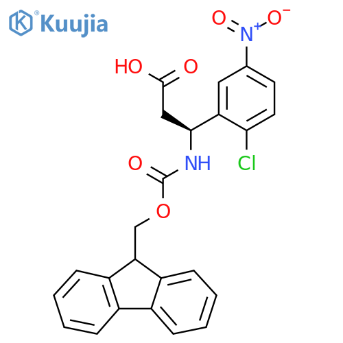 (3S)-3-(2-chloro-5-nitrophenyl)-3-({(9H-fluoren-9-yl)methoxycarbonyl}amino)propanoic acid structure