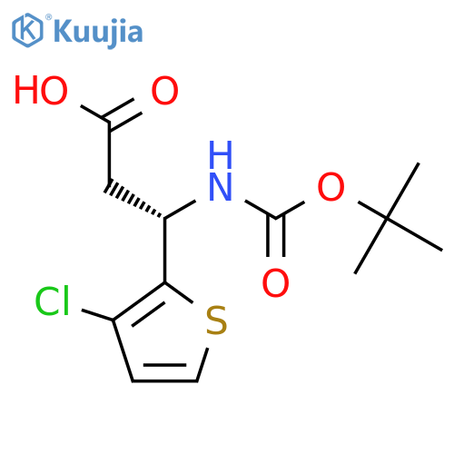 (3S)-3-{(tert-butoxy)carbonylamino}-3-(3-chlorothiophen-2-yl)propanoic acid structure
