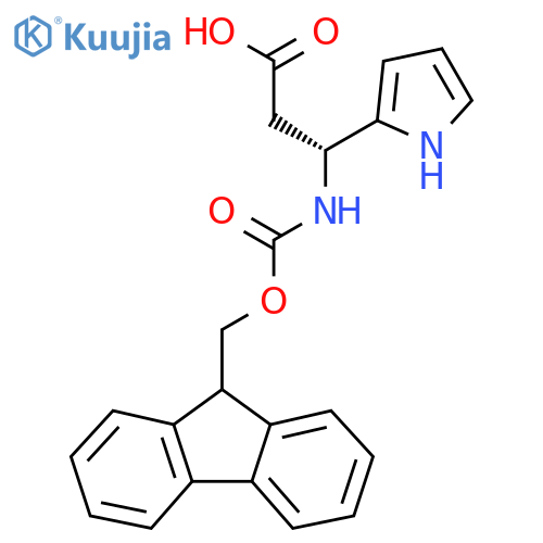 (3R)-3-({(9H-fluoren-9-yl)methoxycarbonyl}amino)-3-(1H-pyrrol-2-yl)propanoic acid structure