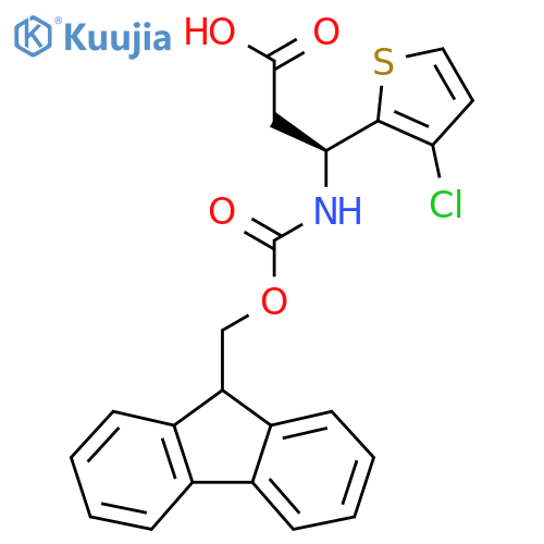(3S)-3-(3-chlorothiophen-2-yl)-3-({(9H-fluoren-9-yl)methoxycarbonyl}amino)propanoic acid structure