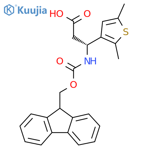 (3R)-3-(2,5-dimethylthiophen-3-yl)-3-({(9H-fluoren-9-yl)methoxycarbonyl}amino)propanoic acid structure
