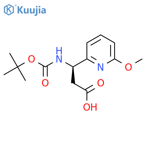 (3R)-3-{(tert-butoxy)carbonylamino}-3-(6-methoxypyridin-2-yl)propanoic acid structure